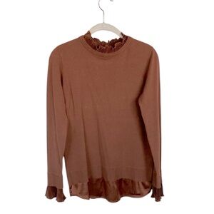Sioni Milano Ruffle Trim Sweater Sz S